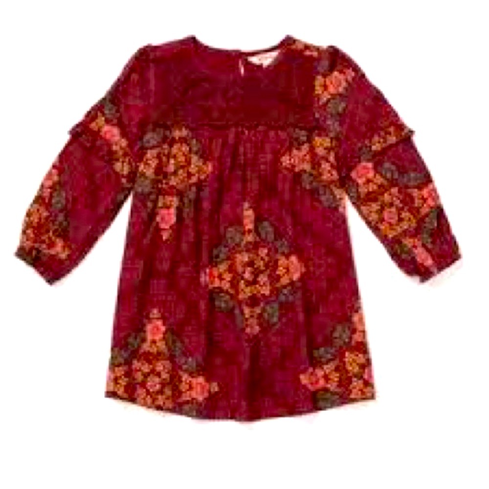 Matilda Jane Red & Orange Smocked Ruffled Sundress Girls size 14